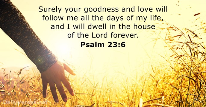 Surely Goodness & Love Will Follow Me…