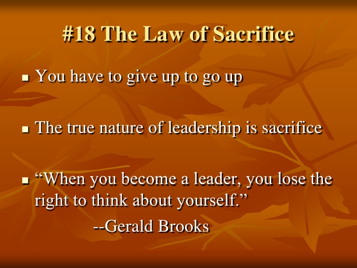 What are you Sacrificing? Continued